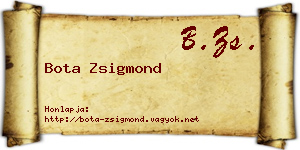 Bota Zsigmond névjegykártya